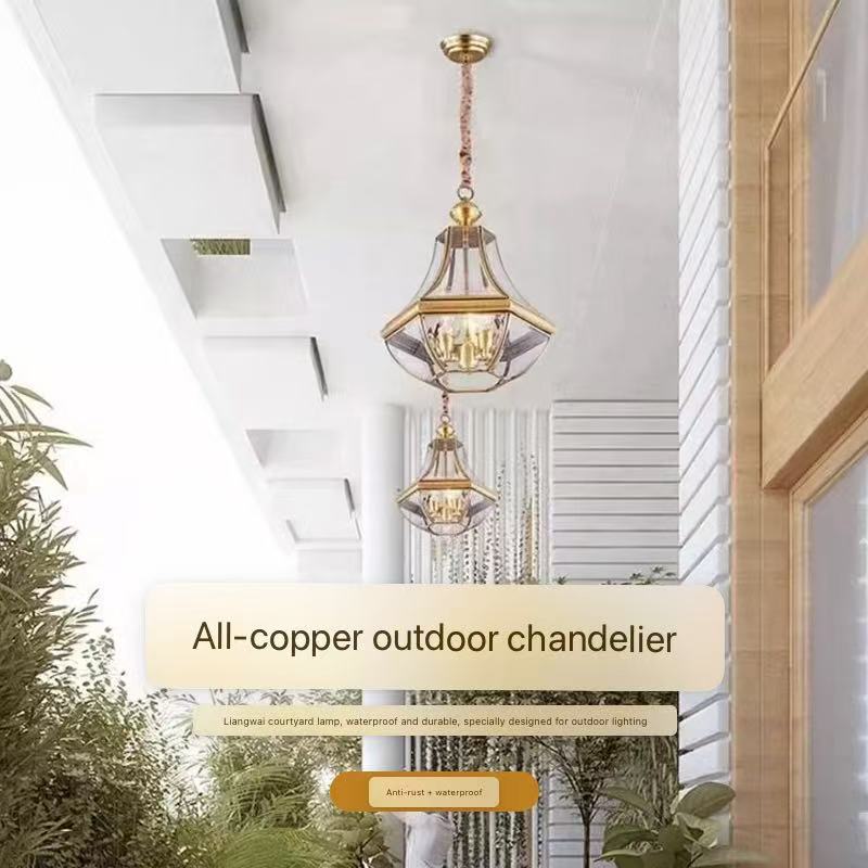 โคมไฟระย้าทองแดงกันน้ำสำหรับภา - Outdoor Lighting Chandelier บทวิจารณ์และราคา