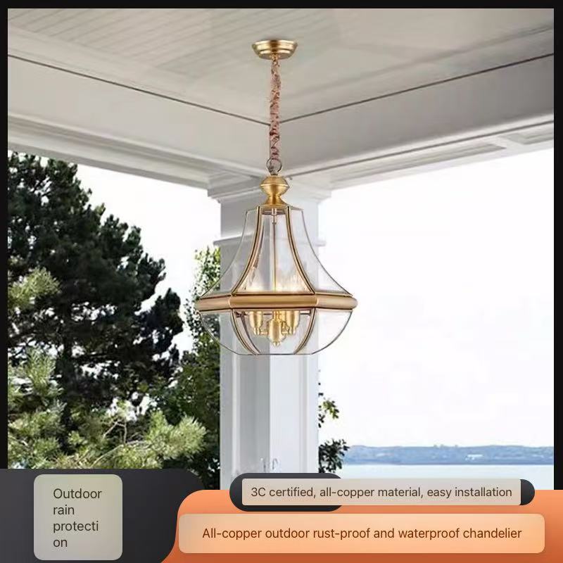 โคมไฟระย้าทองแดงกันน้ำสำหรับภา - Outdoor Lighting Chandelier บทวิจารณ์และราคา