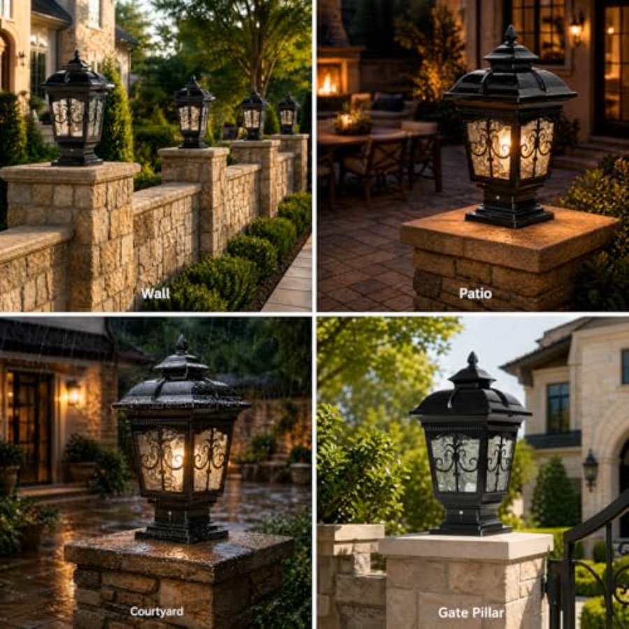 โคมไฟติดเสาภายนอกขนาด 17.72 นิ - Outdoor Lighting Hardwired บทวิจารณ์และราคา