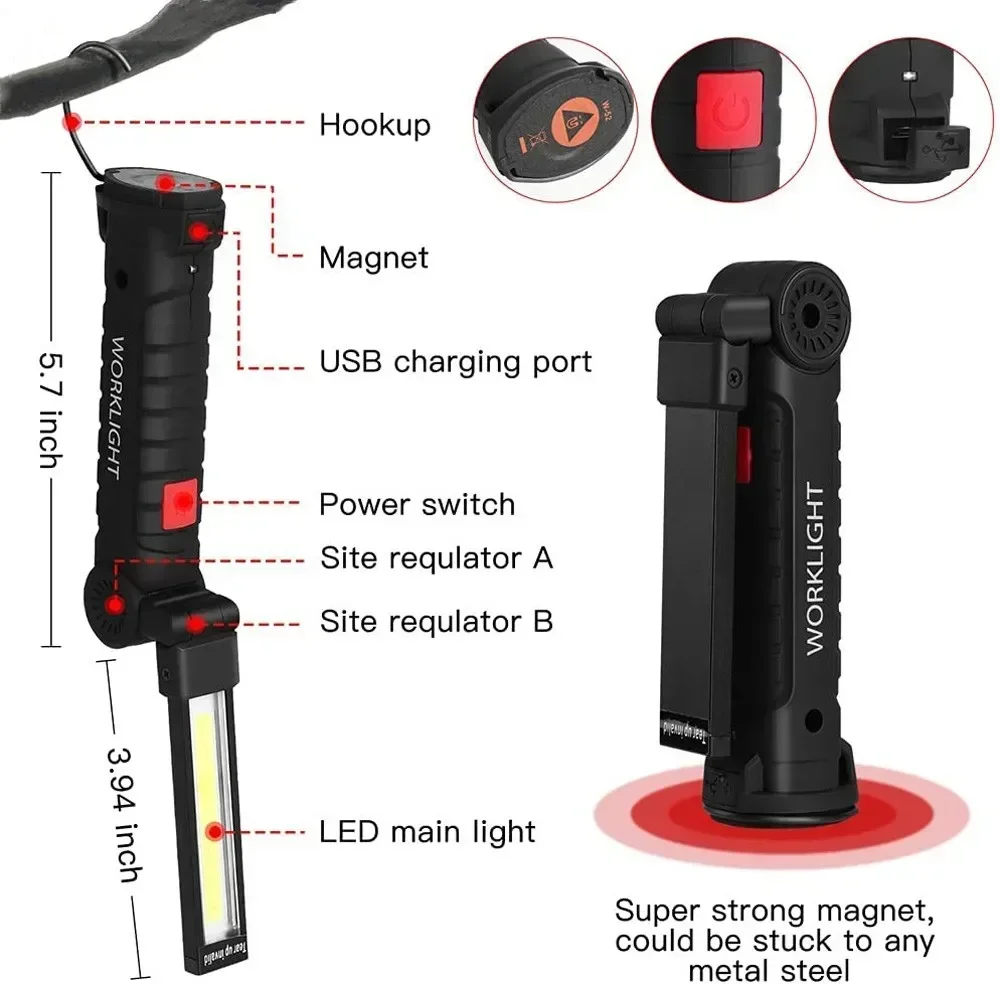 ไฟฉาย LED COB แบบชาร์จไฟได้ผ่า - Outdoor Lighting Guide บทวิจารณ์และราคา