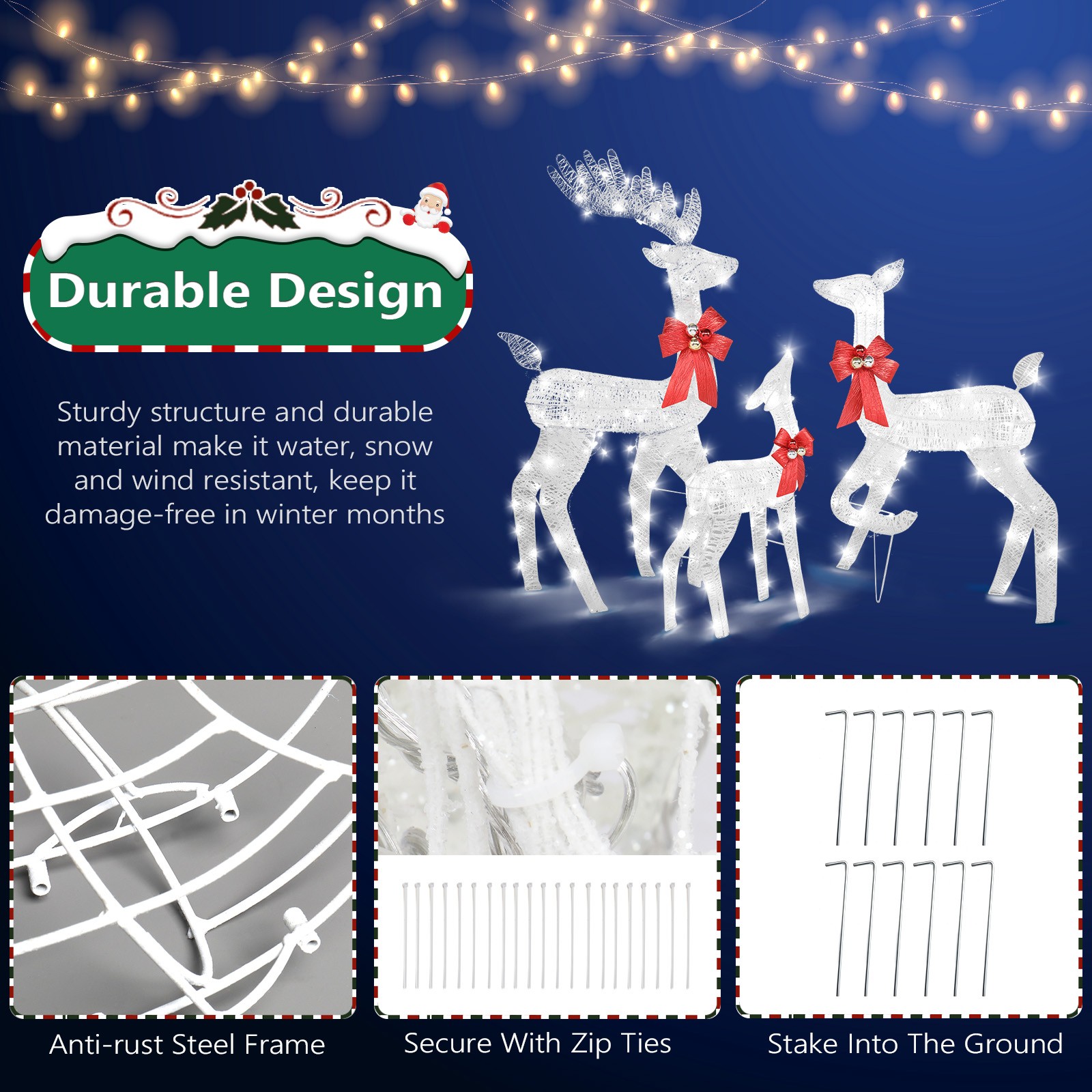 ชุดกวางเรนเดียร์คริสต์มาส 3 ชิ - Outdoor Lighting For Christmas บทวิจารณ์และราคา