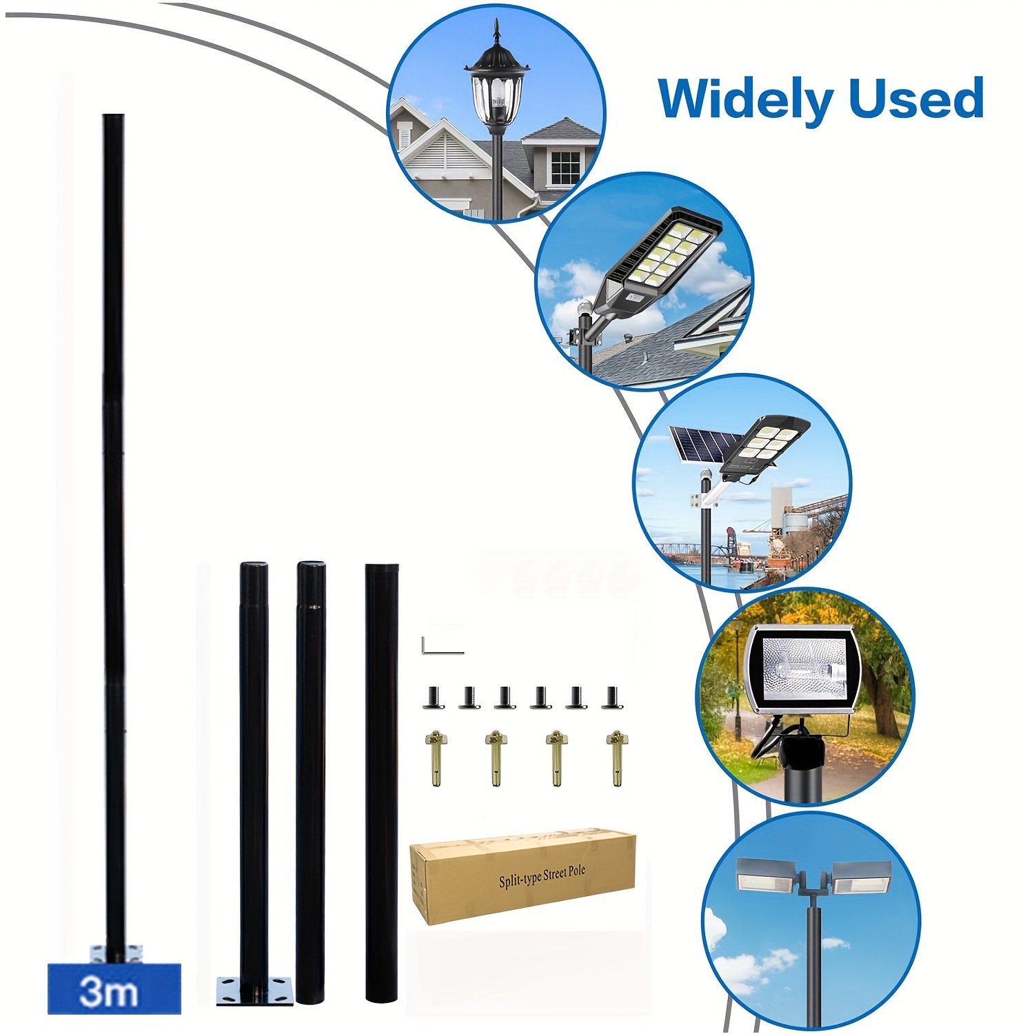 เสาไฟถนนพลังงานแสงอาทิตย์แบบแย - Outdoor Lighting Pole บทวิจารณ์และราคา
